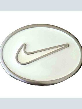 Nike Metal Belt Buckle White Cream Silver Fits 1 1/8 inch Men's